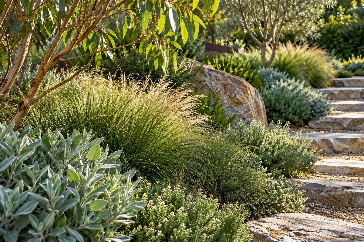 Layers of green: original illustrative landscaping businesses concept
